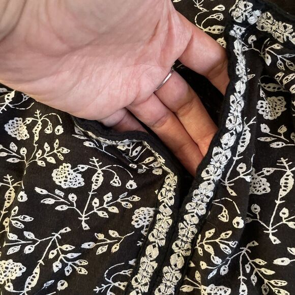 Lucky Brand Womens Sm Embroidered Floral Long Sleeve Peasant Blouse Tunic Boho - Picture 8 of 8